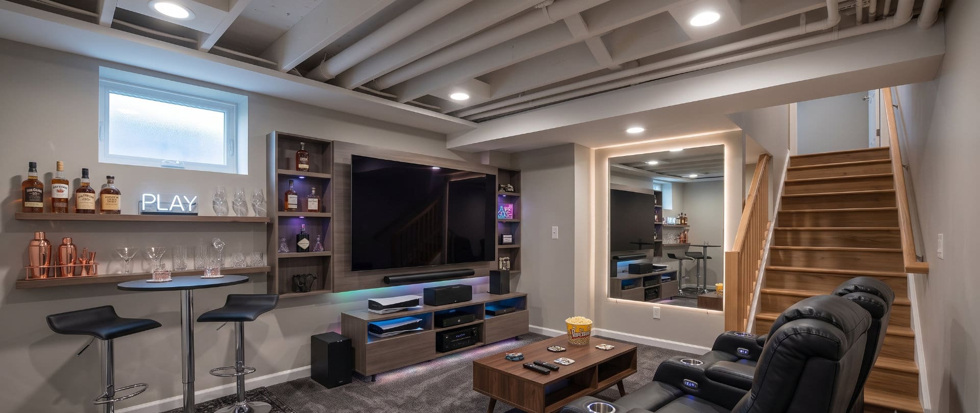 Entertainment Room Basement Remodeling New Jersey